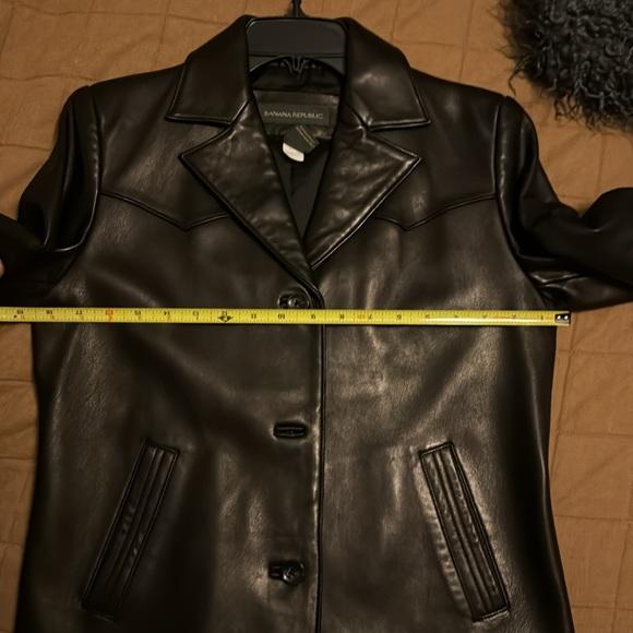 Banana Republic soft leather jacket, black small size. Y2K fashion. - Picture 7 of 10